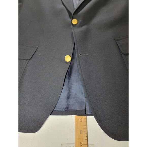 Brooks Brothers Brooksease Gold Buttons Navy Sport Coat Blazer Suit Jacket - 43L - Picture 7 of 9